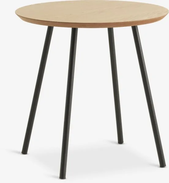 Hjørnebord NYBO Ø40 varm eikefarget/svart