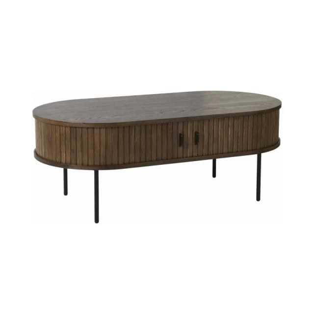 Nola ovalt sofabord med hylle 60x120