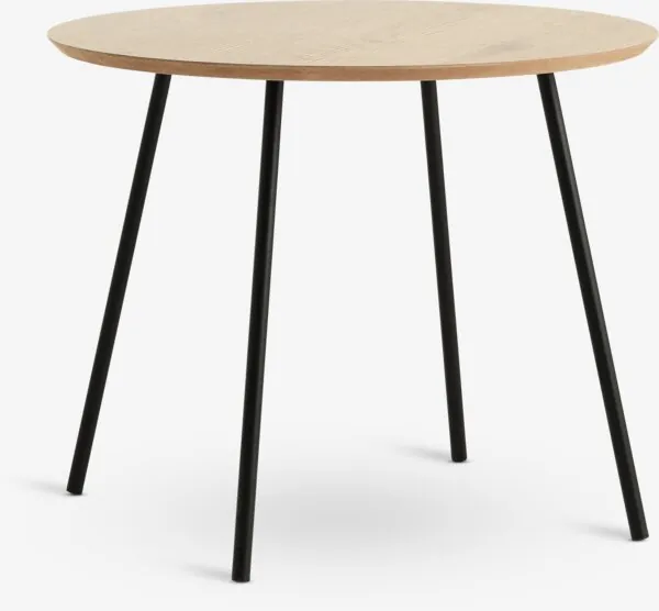 Hjørnebord NYBO Ø55 varm eikefarget/svart