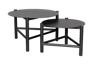 Torino Sofabord Sort,Ø:72cm H:45cm+Ø:58cm H:38cm Ø:72cm H:45cm+Ø:58cm H:38cm